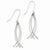 14k White Gold Curved Stick Dangle Earrings