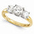 14k Two-tone Round Forever Brilliant 3 Stone Ring