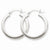 14k White Gold 3mm Polished Square Tube Hoop Earrings