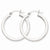 14k White Gold 3mm Polished Square Tube Hoop Earrings