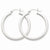 14k White Gold 3mm Polished Square Tube Hoop Earrings