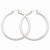 14k White Gold 3mm Polished Square Tube Hoop Earrings