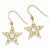 14k Yellow Gold & Rhodium Star Earrings