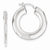 14k White Gold Round Hoop Earrings