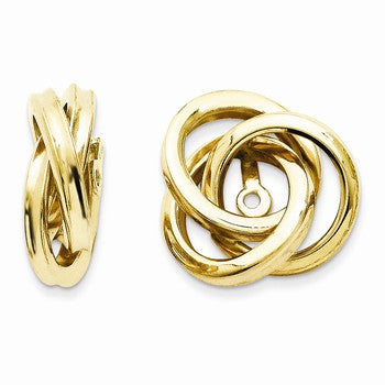 14k Yellow Gold Polished Love Knot Earring Jackets