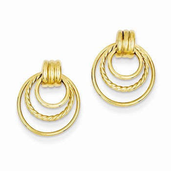 14k Yellow Gold Polished Twisted Fancy Post Earrings