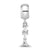 Zeta Tau Alpha Vertical Letters Charm Bead in Sterling Silver