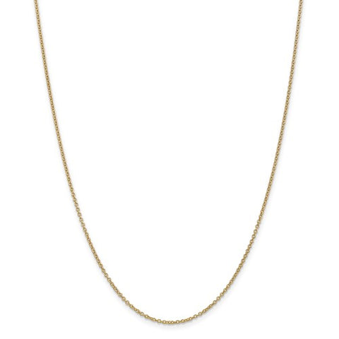 14K Yellow Gold Cable Chain, 1.3 mm