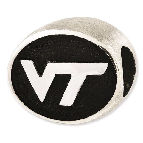 Sterling Silver Antiqued Virginia Tech Collegiate Bead