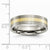 Titanium Flat with 14k Yellow Inlay 6mm Brushed Wedding Band Ring