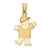 Solid Engravable Boy with Hat on Left Pendant in 14k Gold